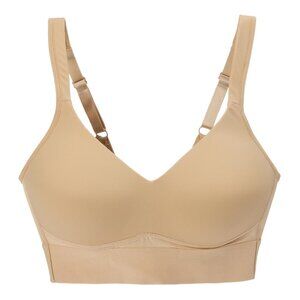 Rhonda Shear Molded Cup Bra with Wrap Back Size Large Beige 638.13 AA001